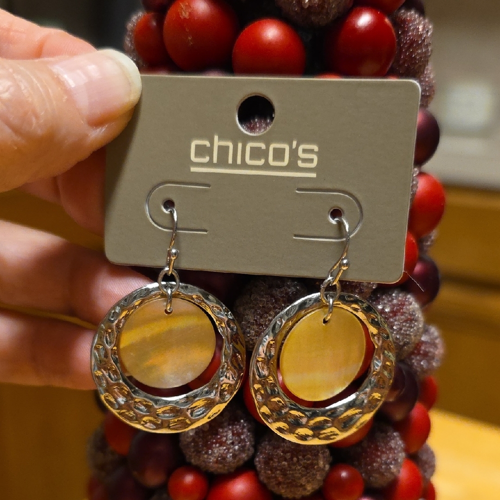 Chico's "Shell Shine" Silver Earrings